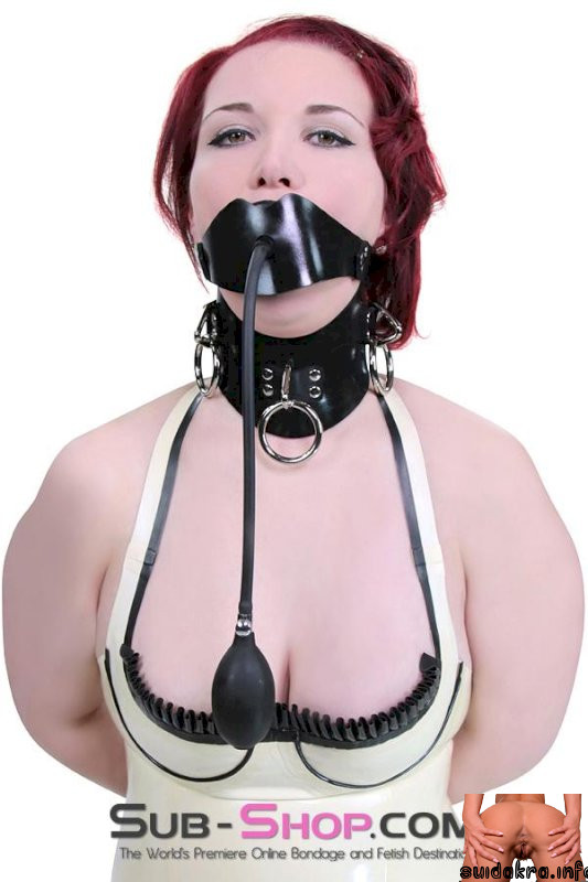 penis pumped trainer collar sub posture gag bondage rubber inflatable