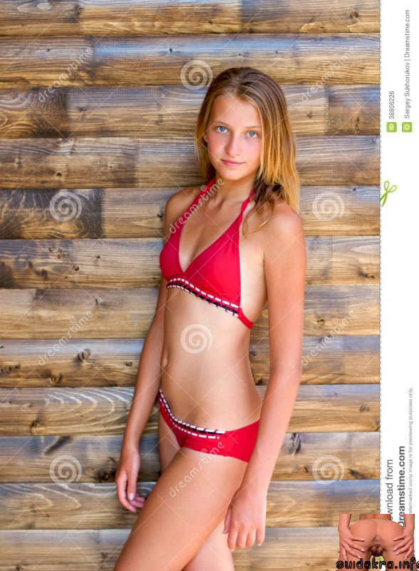 dreamstime swimsuit wall near lovely teen