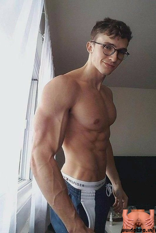 glasses pumped male athletic hunk muscular dude