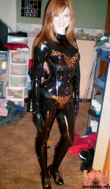 leather catsuit outfit dress rubber amateur heels suit