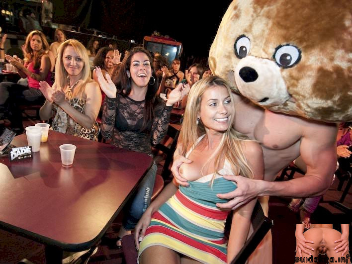 pretty bachelorette dancing bear cum party