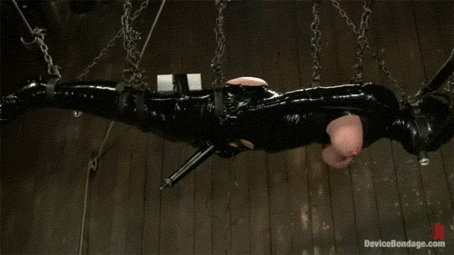 few bound rubber orgasm bondage latex vibed forced rope tied