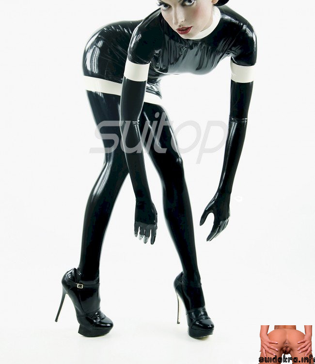 dress long includes black latex girl tight gloves stockings