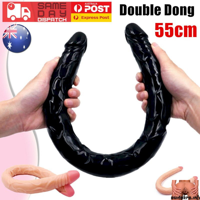 double silicone dildo realistic toy sex 55cm ended lesbian using double dildo